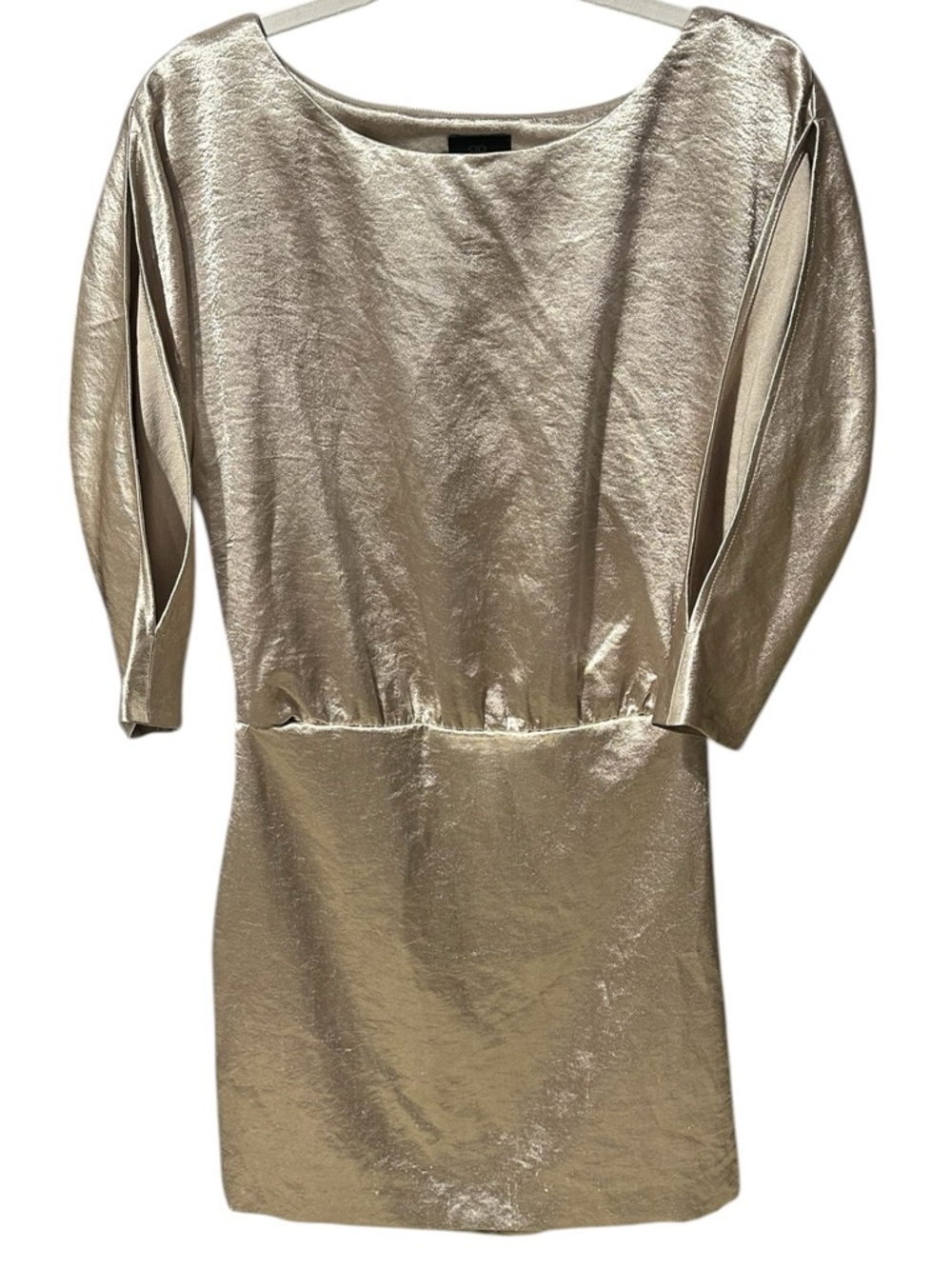 Banana Republic Metallic Silver Gold Mini Dress 6
